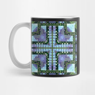 Circuitboard fire Kaleidoscope Pattern (Seamless) 24 Mug